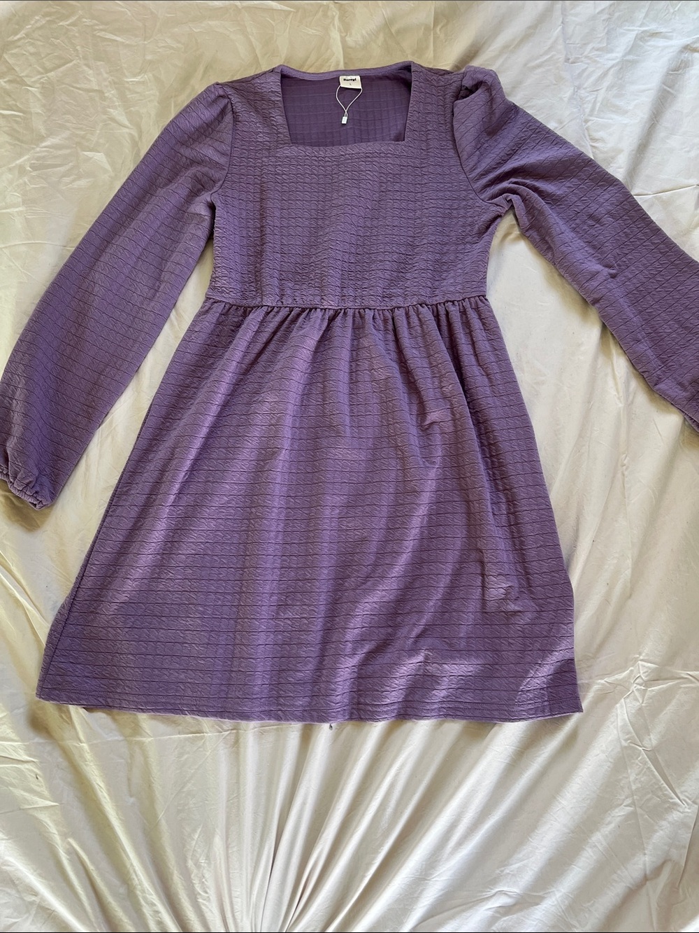 Doreyi / Amazon - Purple Long Sleeve Square Neck Dress